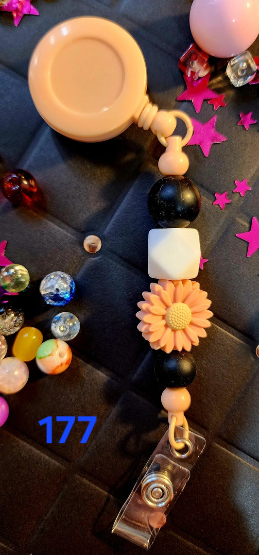 Retractable Beaded Badge Reel #177