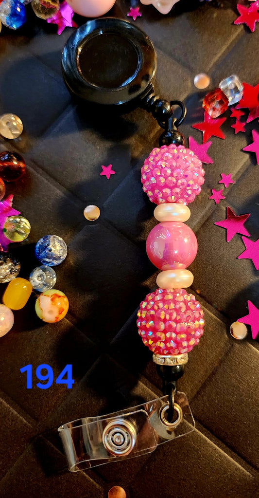 Retractable Beaded Badge Reel #194