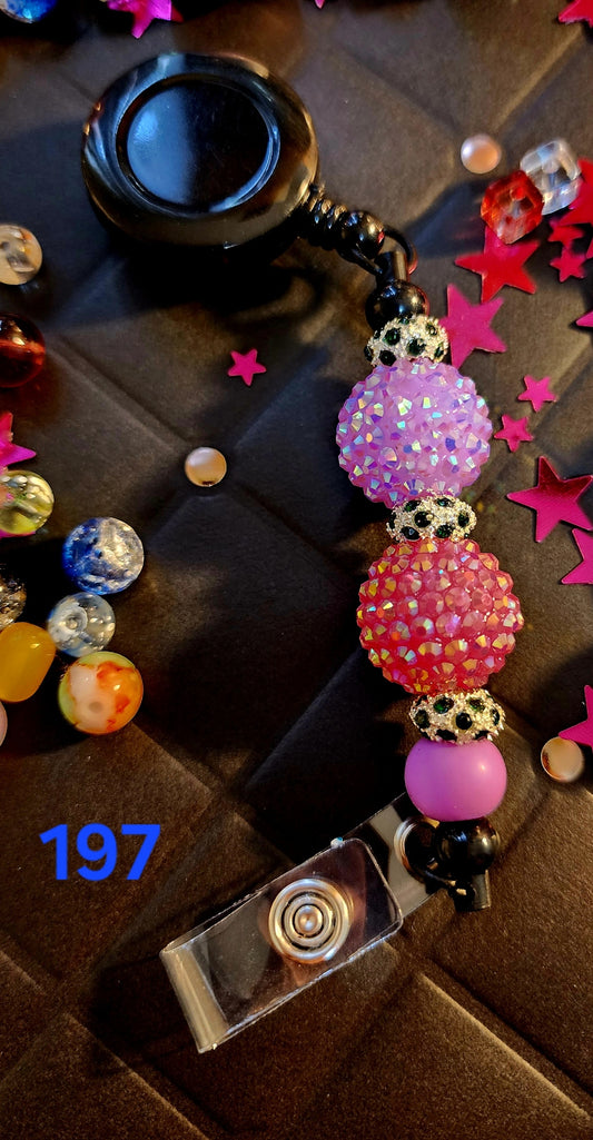 Retractable Beaded Badge Reel #197