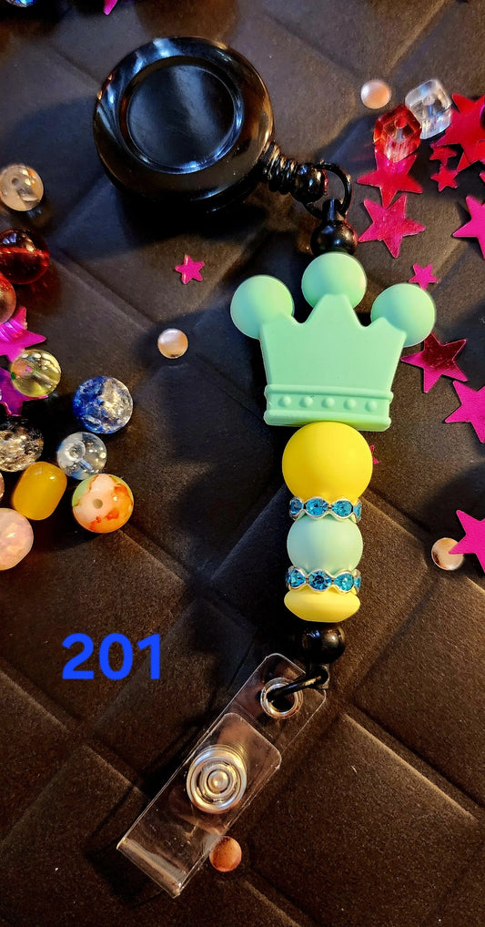 Retractable Beaded Badge Lanyard #201