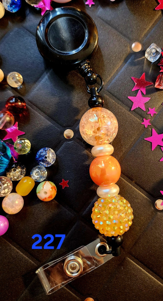 Retractable Beaded Badge Reel # 227