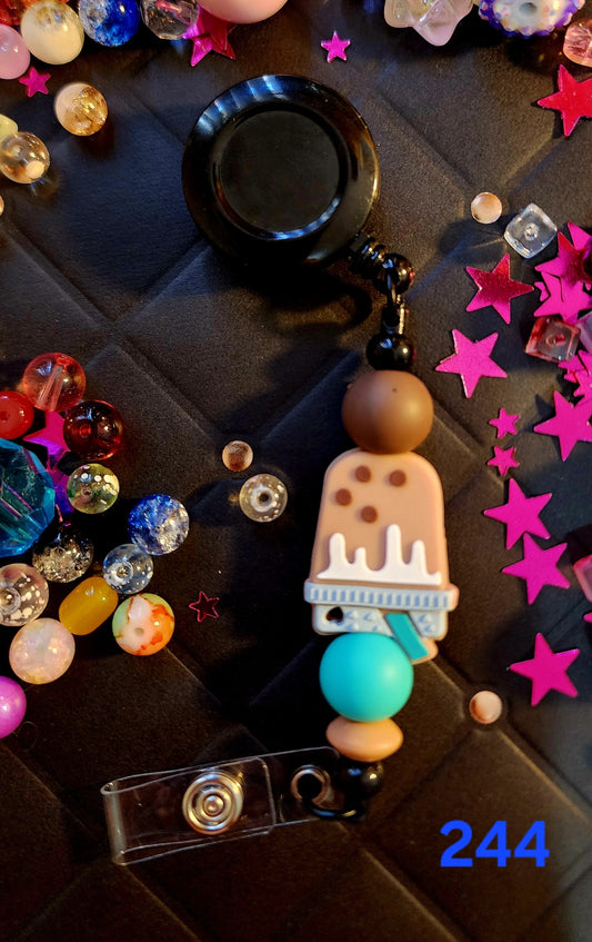 Retractable Beaded Badge Reel #244