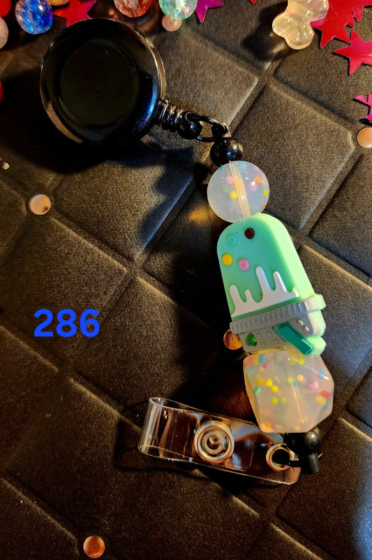 Retractable Beaded Badge Reel #286