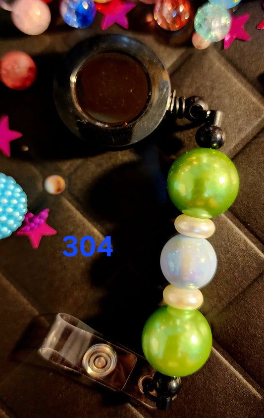 Retractable Beaded Badge Reel #304