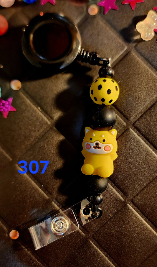 Retractable Beaded Badge Reel #307
